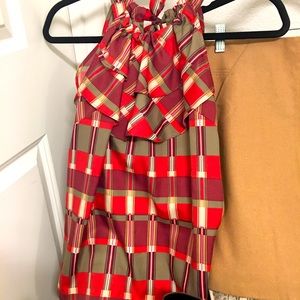 Red Plaid top Great for holidays, Size XXS